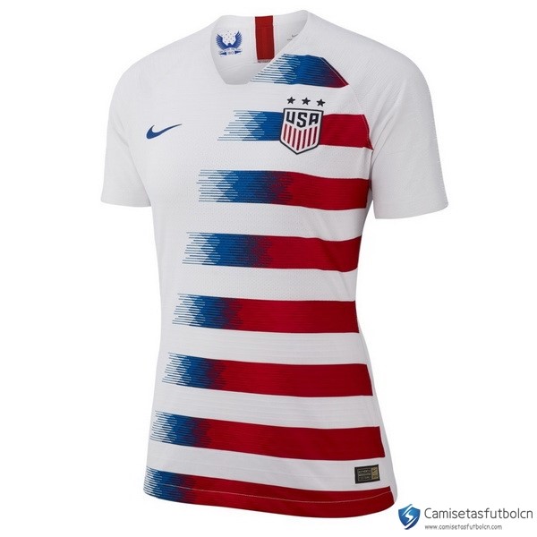 Camiseta Seleccion Estados Unidos Primera equipo Mujer 2018 Blanco